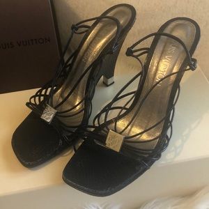 Louis Vuitton Snake Skin Leather Strap Sandals